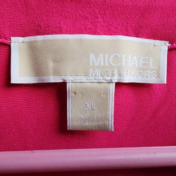 MICHAEL Michael Kors Hot Pink Zip-Up Blouse Size Large - Picture 9 of 14